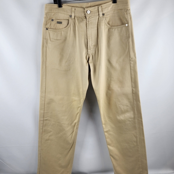 Hugo Boss Alabama Lightweight 5-Pocket Chino Style Casual Pants Biege/Tan 36x30 - Picture 1 of 13
